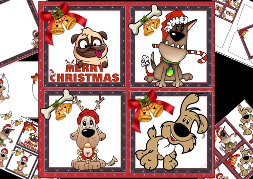 8x8 Christmas with the dogs mini kit