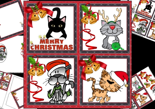 8x8 Christmas with the cats mini kit