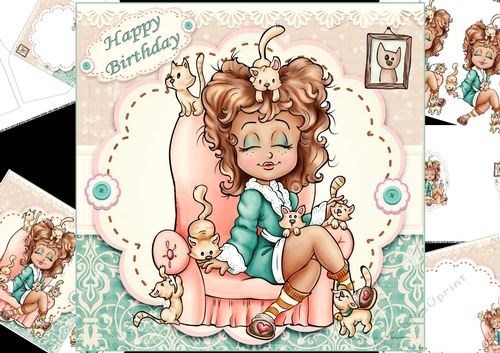 8x8 crazy cat lady birthday mini kit