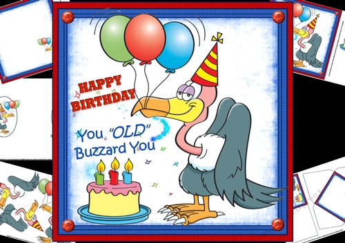 8x8 happy birthday you old buzzard mini kit
