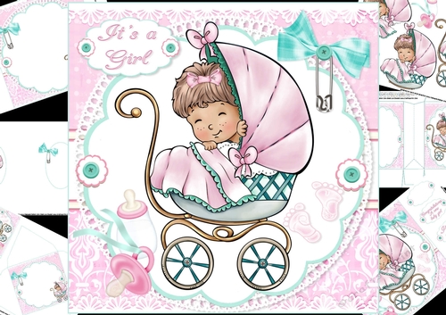 8x8 Sweet baby girl mini kit