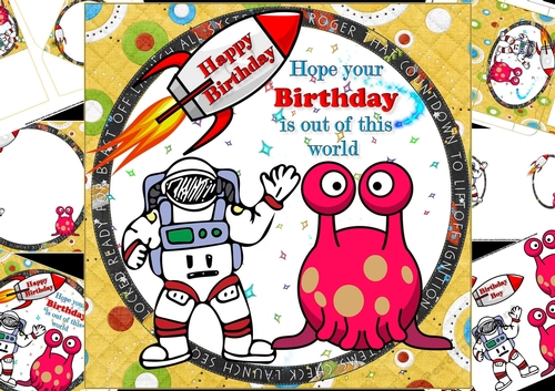 8x8 Out of the world birthday mini kit