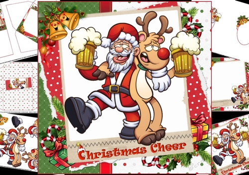 8x8 Santa and Rudolf Christmas cheer mini kit