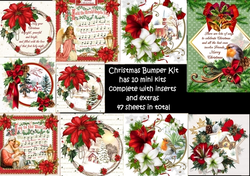 Christmas scenes and flowers bumper kit