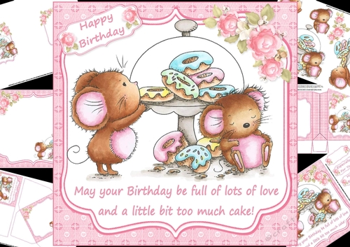 8x8 Birthday love and cake mini kit