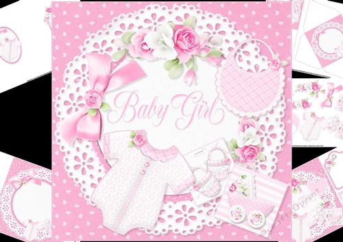 8x8 A sweet baby girl mini kit