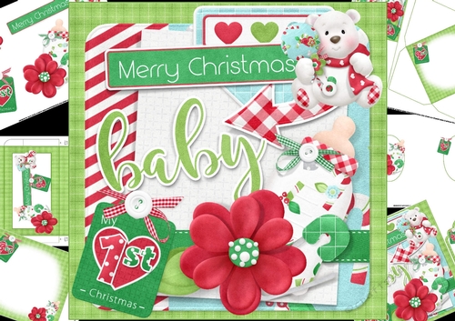 8x8 Babys first Christmas 3 mini kit