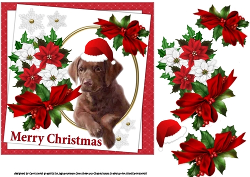 7x7 Chocolate Lab Christmas wishes