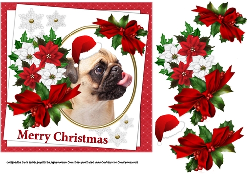 7x7 Pug Christmas wishes