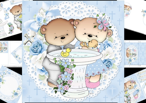 8x8 Baby boy christening/baptism mini kit