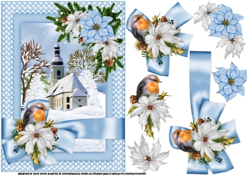 Beautiful snowy church scene