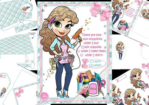 The craft Queen and her supplies mini kit