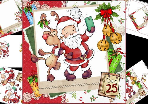 8x8 Santa and Rudolf selfie mini kit