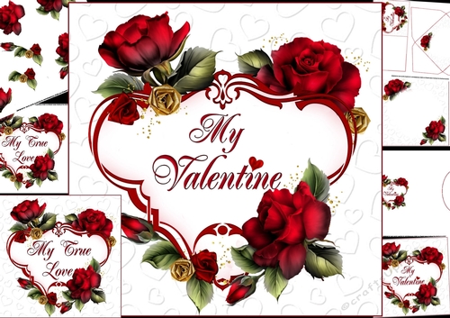 8x8 Roses for my Valentine mini kit