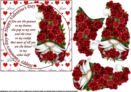 6x6 Roses Gnome my better half