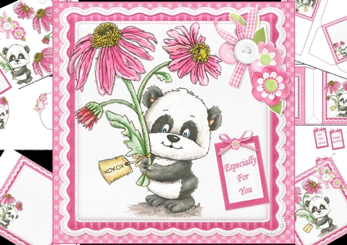 8x8 especially for you cute panda mini kit