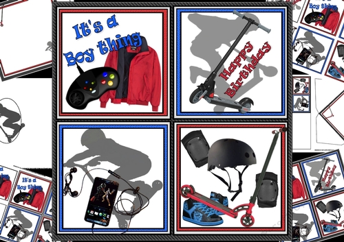 8x8 Scooter birthday boy mini kit