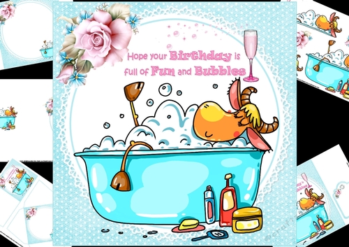 8x8 Birthday bubbles mini kit