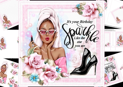 8x8 Sparkle like a star birthday mini kit