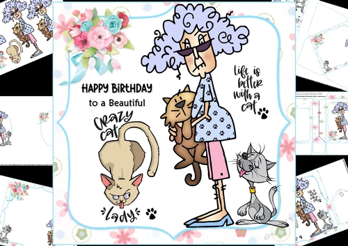 8x8 Stella loves her cats mini kit