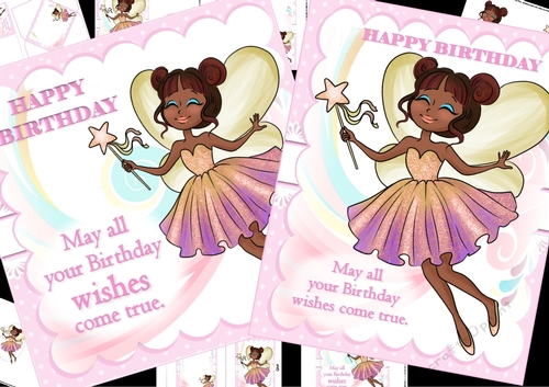 Birthday fairy wishes ethnic 8x8 & A4 mini kit