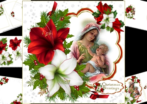 8x8 Floral Nativity mini kit