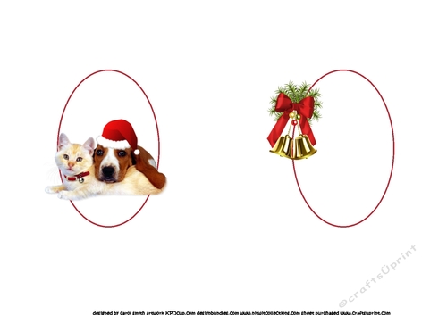 6x6 Furry Christmas wishes cat & dog insert