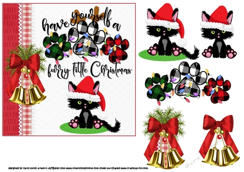 6x6 Furry Christmas wishes cat 