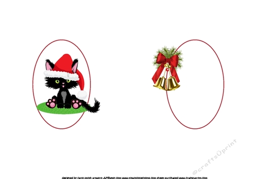 6x6 Furry Christmas wishes cat insert