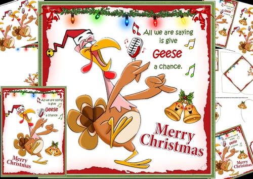 The singing Christmas turkey 8x8 & A5 mini kit