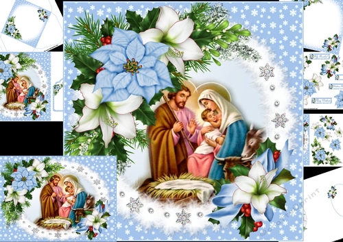 Christmas Nativity with flowers  8x8 & A5 mini kit
