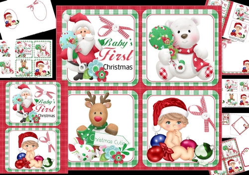 Babys first Christmas 8x8 & A5 mini kit
