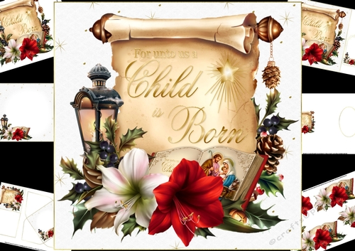 8x8 Unto us a child is born mini kit