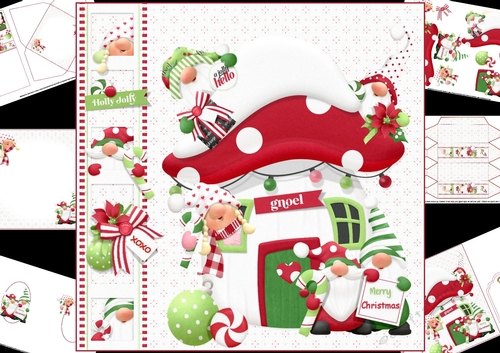 8x8 Gnome family Christmas mini kit