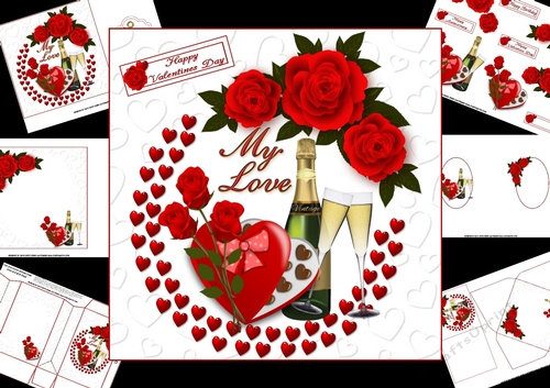7x7 Hearts and roses for my love mini kit