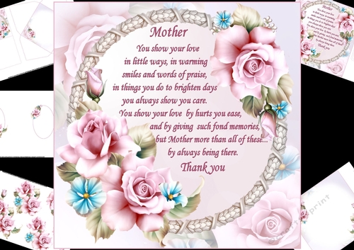 8x8 a verse for mother with roses mini kit