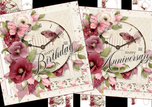 8x8 Time to celebrate anniversary or birthday mini kit.