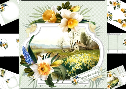 8x8 field of daffodils mini kit