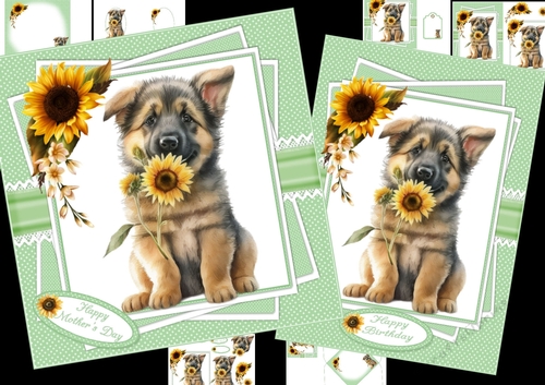 German shepherd wishes 7x7 & A5 mini kit