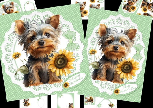 Yorkshire terrier wishes 7x7 & A5 mini kit