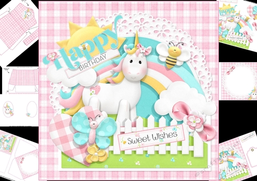 8x8 Sweet girl birthday wishes mini kit