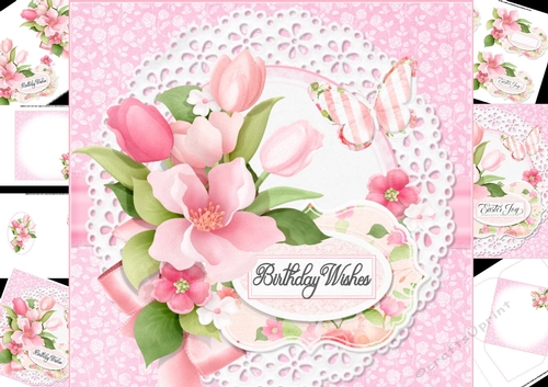 7x7 Spring birthday or Easter wishes mini kit