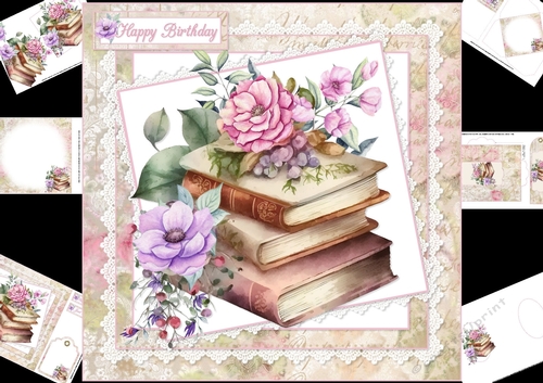 8x8 For the love of books shabby chic 2 mini kit