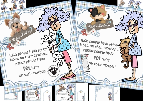 7x7 Stella has pet hair on her clothes choice of cat or dog mini kit