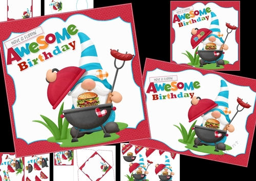 Awesome birthday wishes 7x7 & A5 mini kit