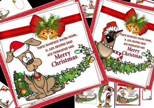 7x7 Aww poor doggy Christmas calamity choice of toppers mini kit