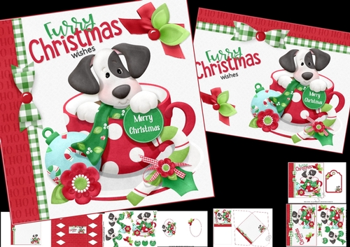 Furry Christmas wishes 7x7 & A5 mini kit.