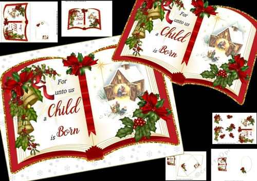 Open book unto us a child is born mini kit.
