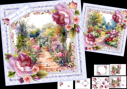 8x8 The garden walk choice of two scenes mini kit