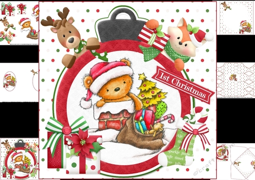 8x8 Santa teds 1st Christmas mini kit